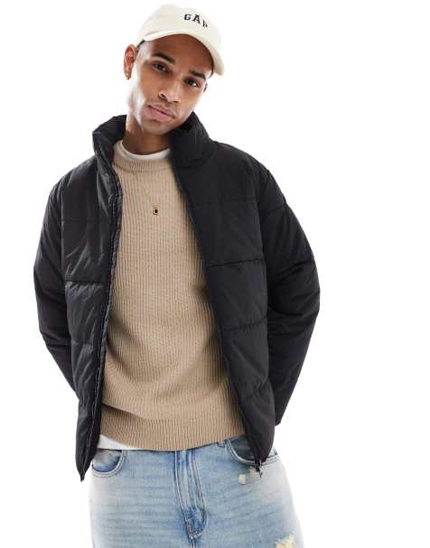 Chaqueta de plumas negra con cuello alzado de Only & Sons - view 1