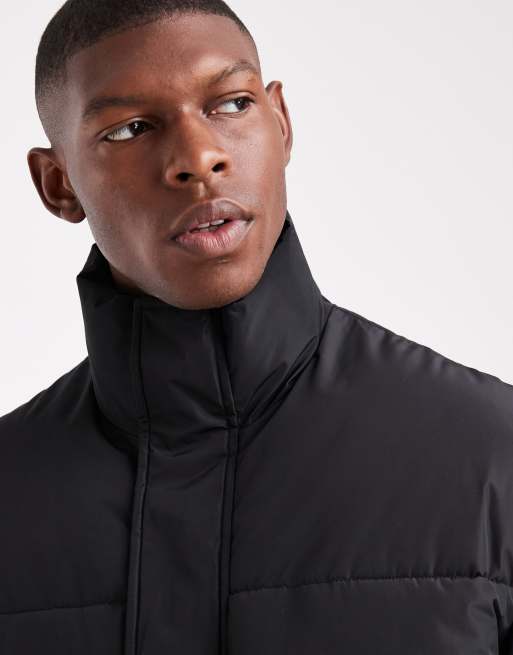 Chaqueta de plumas negra extragrande con puños de Only & Sons, 5 de 5