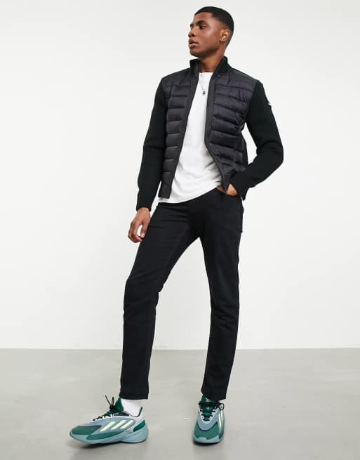 Chaqueta de plumas negra ligera con mangas de punto Atlanta 1 de Schott, 4 de 4
