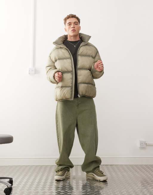 Chaqueta de plumas verde lavado de COLLUSION, 4 de 4