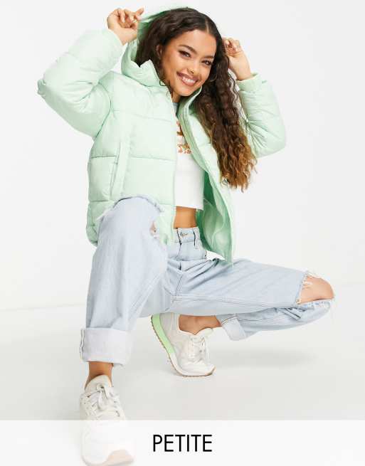 Chaqueta de plumas verde pastel de poliéster de Pieces Petite - MGREEN