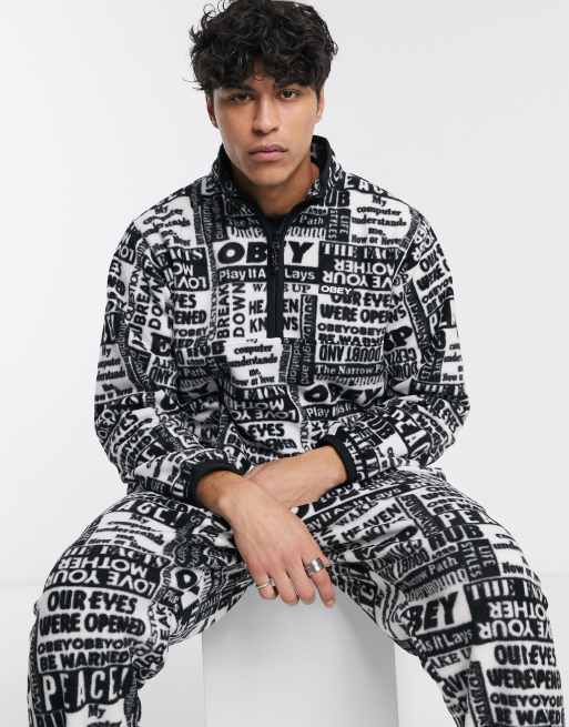 Conjunto de polar en negro/blanco Post de Obey , 2 de 3
