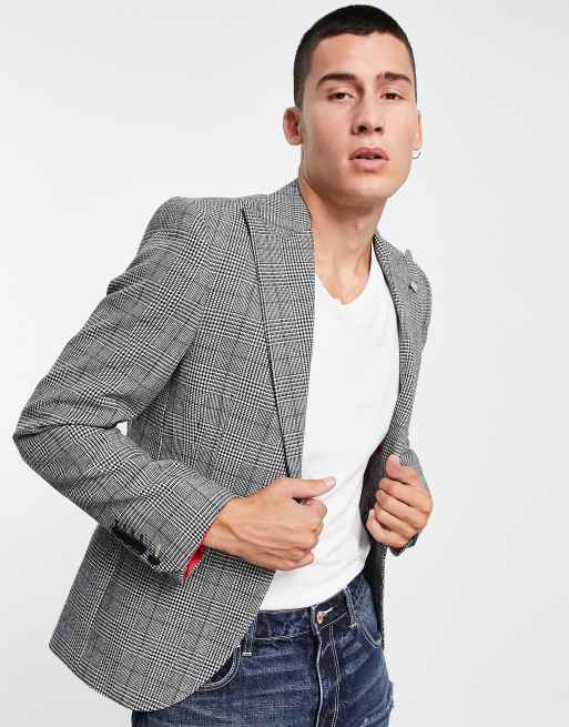 Chaqueta de traje a cuadros príncipe de Gales y detalle de cadena de Twisted Tailor, 4 de 4
