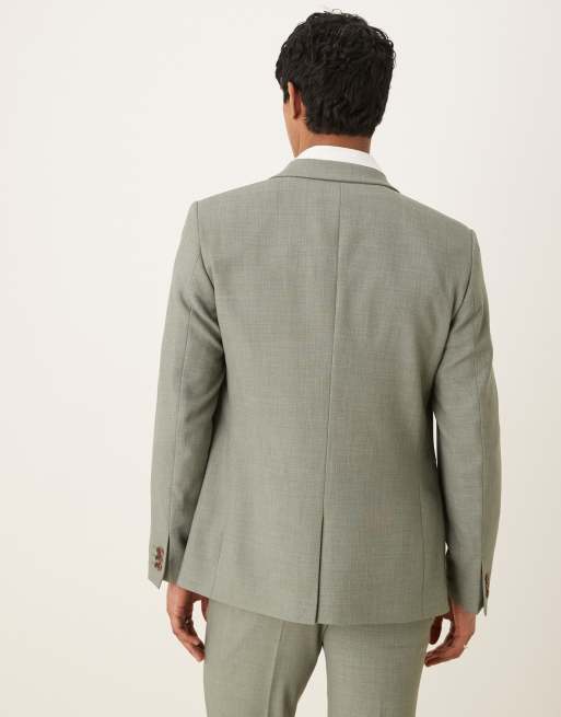 Chaqueta de traje ajustada en caqui con detalle cruzado de ASOS DESIGN, 4 de 5