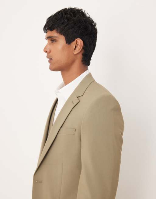 Chaqueta de traje ajustada en caqui de ASOS DESIGN, 4 de 5