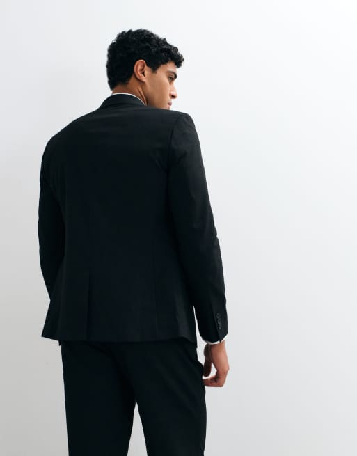 Chaqueta de traje ajustada en negro de ASOS DESIGN, 3 de 5