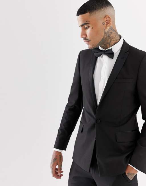  Traje estilo esmoquin ajustado en negro de ASOS DESIGN , 2 de 3