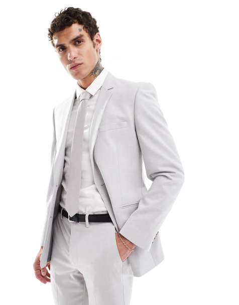 Chaqueta de traje ajustada gris hielo de ASOS DESIGN - view 1