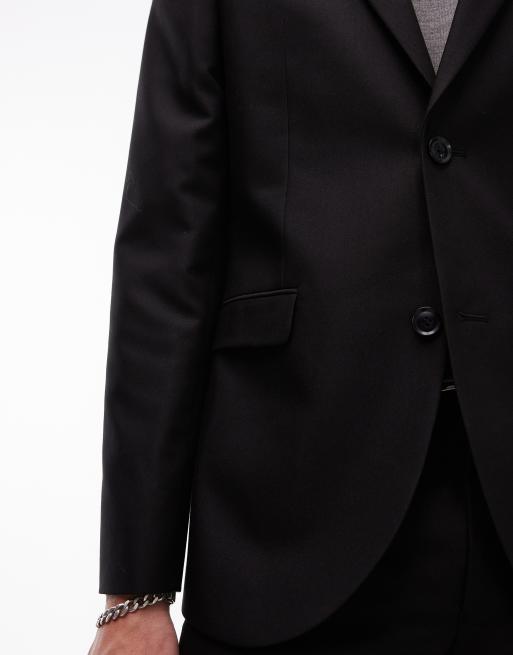 Chaqueta de traje ajustada negra de Topman, 4 de 5
