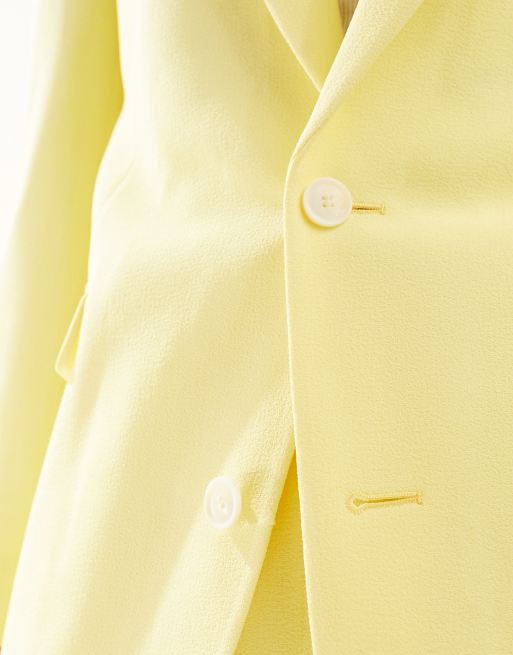 Chaqueta de traje amarillo luminoso extragrande de crepé de ASOS DESIGN, 3 de 5
