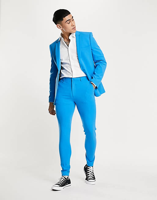 Húmedo Gran cantidad seguro Chaqueta de traje azul eléctrico de corte muy entallado de ASOS DESIGN |  ASOS