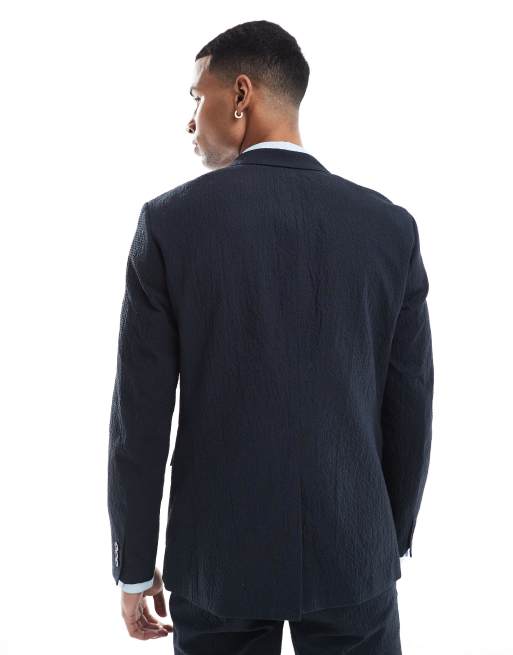 Chaqueta de traje azul marino de sirsaca de Jack & Jones Premium, 3 de 5