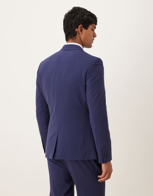 Chaqueta de traje azul marino entallada elástica de ASOS DESIGN, 3 de 5