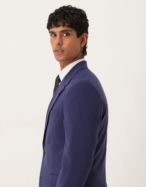 Chaqueta de traje azul marino entallada elástica de ASOS DESIGN, 4 de 5
