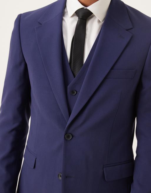 Chaqueta de traje azul marino entallada elástica de ASOS DESIGN, 5 de 5