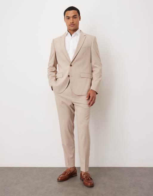 Chaqueta de traje beis de corte slim de ASOS DESIGN, 2 de 5