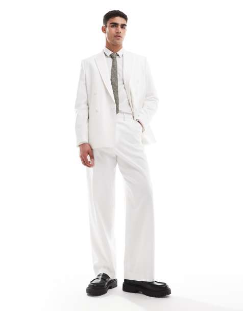 Chaqueta de traje blanca con doble botonadura de ASOS DESIGN - view 1