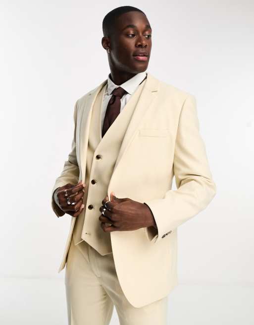 Traje color arena hombre clearance