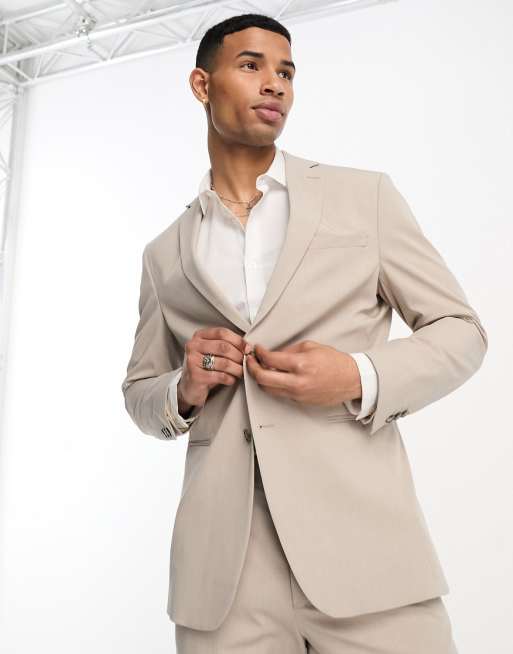 Chaqueta de traje color arena de corte suelto de Selected Homme ClassicfuncenterShops