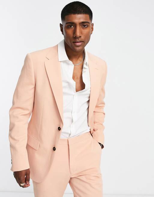 Chaqueta de traje color melocotón de River Island