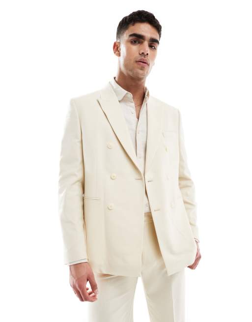 Chaqueta de traje color piedra de corte estándar de ASOS DESIGN