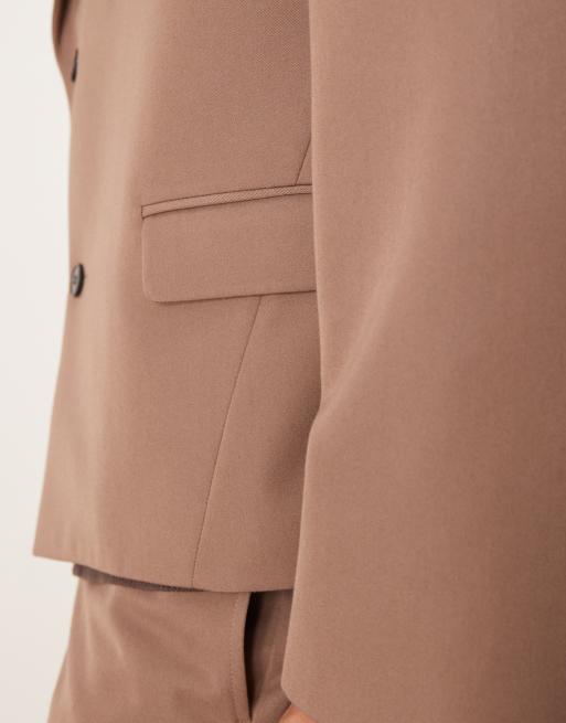 Chaqueta de traje corta marrón extragrande de ASOS DESIGN, 3 de 5