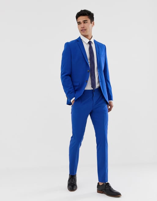 Traje Azul Eléctrico Liso para hombre 