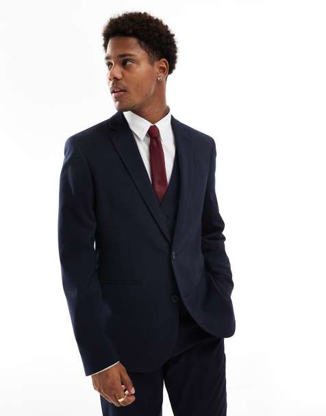 Chaqueta de traje de corte slim en azul marino de ASOS DESIGN - view 1