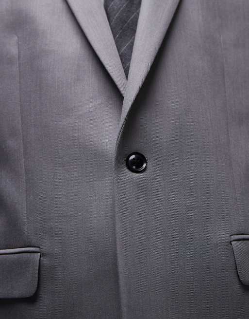 Chaqueta de traje de corte slim en gris de Topman, 4 de 5
