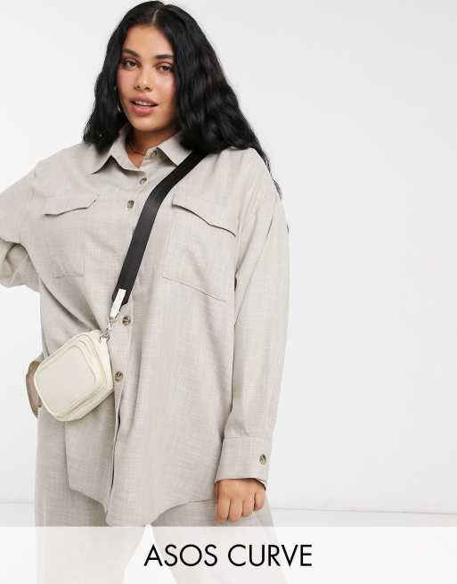 Traje de sastre con textura en camel de ASOS DESIGN Curve, 2 de 3