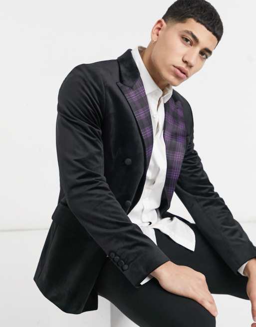 Traje entallado de terciopelo con cuello en contraste de Devils Advocate, 2 de 2