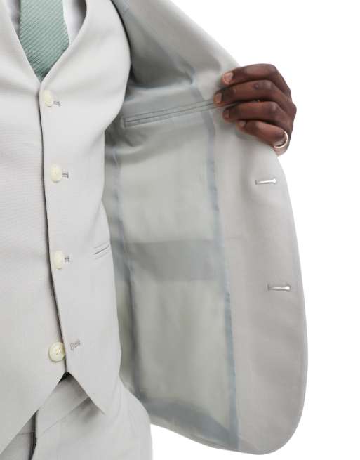 Chaqueta de traje gris claro entallada de ASOS DESIGN, 4 de 5