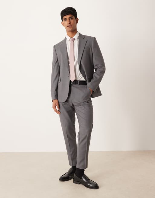 Chaqueta de traje gris claro jaspeado de corte slim con acabado texturizado de ASOS DESIGN , 2 de 5
