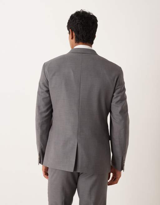 Chaqueta de traje gris claro jaspeado de corte slim con acabado texturizado de ASOS DESIGN , 3 de 5