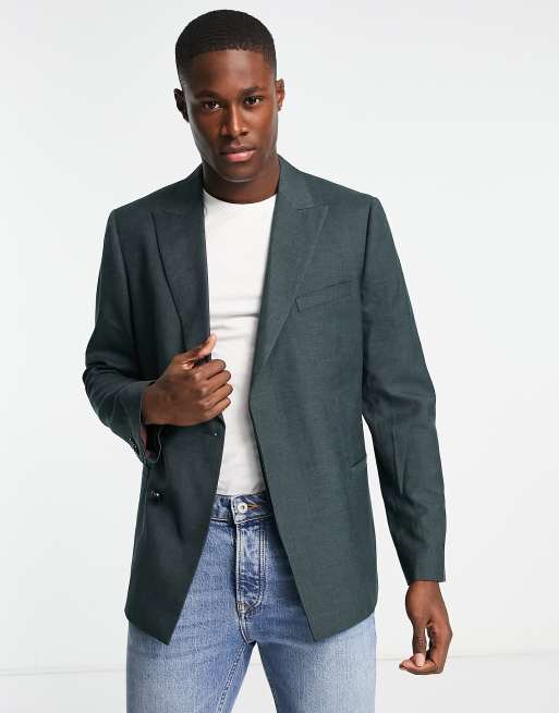 Chaqueta de traje gris de corte slim con botones ocultos de Harry Brown