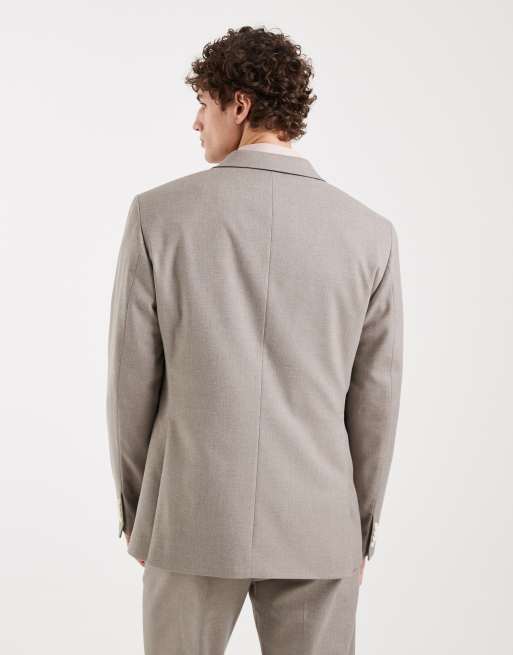 Chaqueta de traje gris de corte slim de franela de ASOS DESIGN, 3 de 5