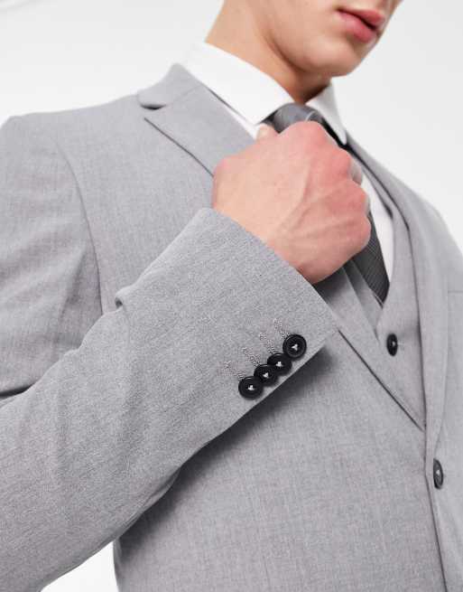 Chaqueta de traje gris muy entallada de New Look, 2 de 4