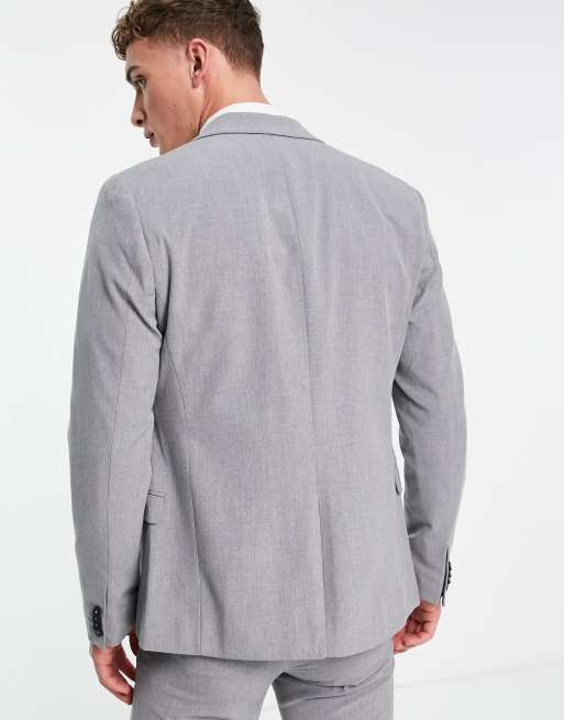 Chaqueta de traje gris muy entallada de New Look, 4 de 4