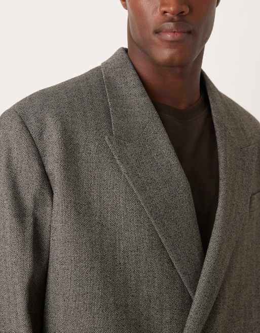 Chaqueta de traje gris ultragrande con patrón de espiga de ASOS DESIGN, 5 de 5