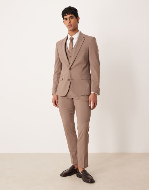 Chaqueta de traje marrón entallada de ASOS DESIGN, 2 de 5