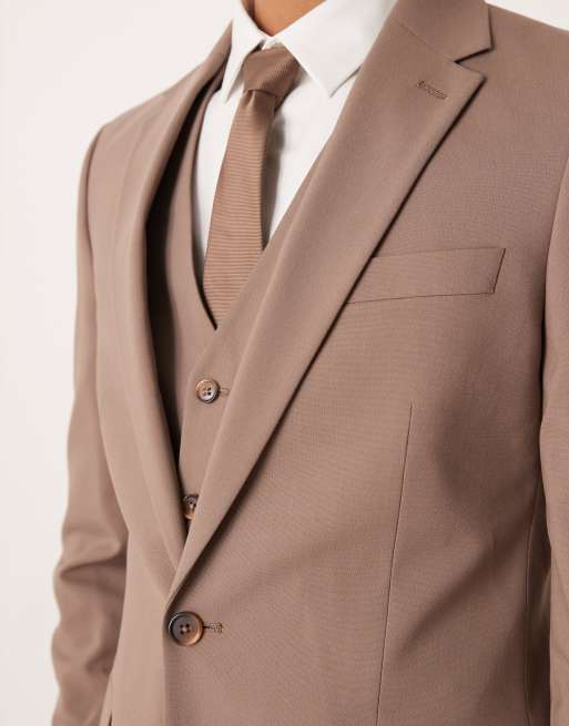 Chaqueta de traje marrón entallada de ASOS DESIGN, 5 de 5