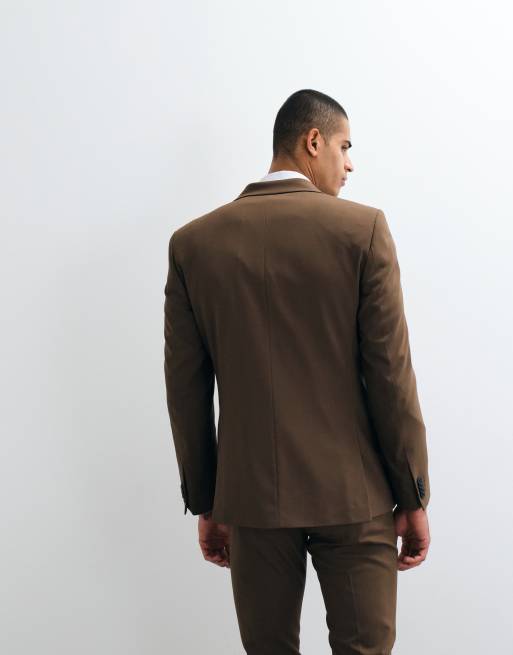 Chaqueta de traje marrón entallada de ASOS DESIGN, 5 de 5