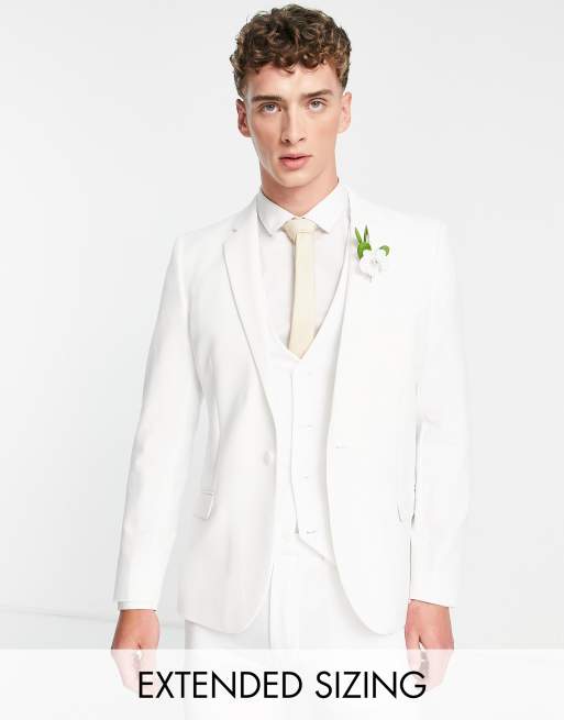 Chaqueta de traje muy ajustada en blanco de ASOS DESIGN