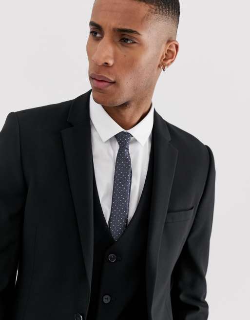 Chaqueta de traje muy ajustada negra de ASOS DESIGN, 3 de 4
