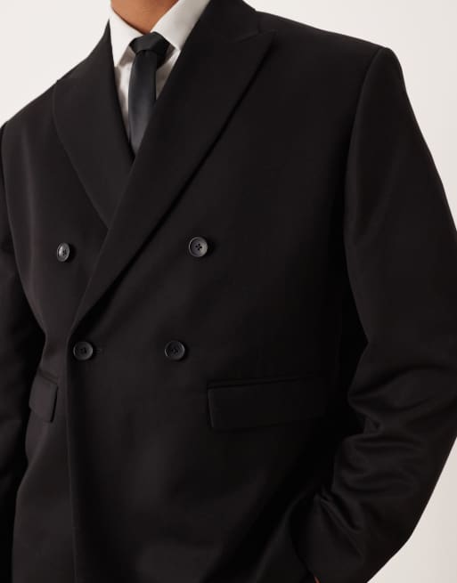 Chaqueta de traje negra de corte cuadrado con doble botonadura de ASOS DESIGN, 5 de 5