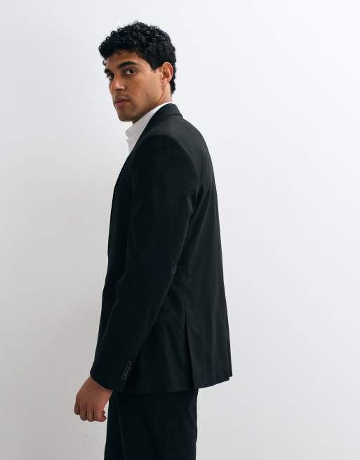 Chaqueta de traje negra de corte estándar con doble botonadura de ASOS DESIGN, 4 de 5