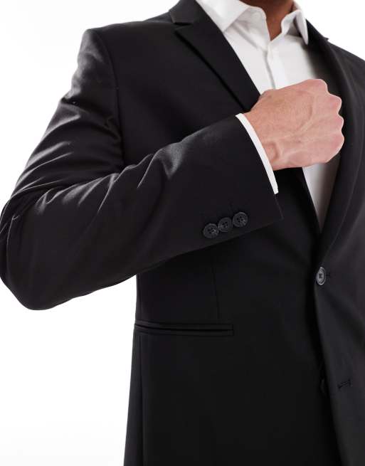 Chaqueta de traje negra de corte estándar de ASOS DESIGN, 3 de 5