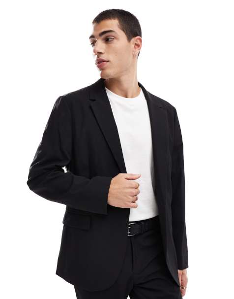 Chaqueta de traje negra de estilo casual de corte slim de ASOS DESIGN - view 1
