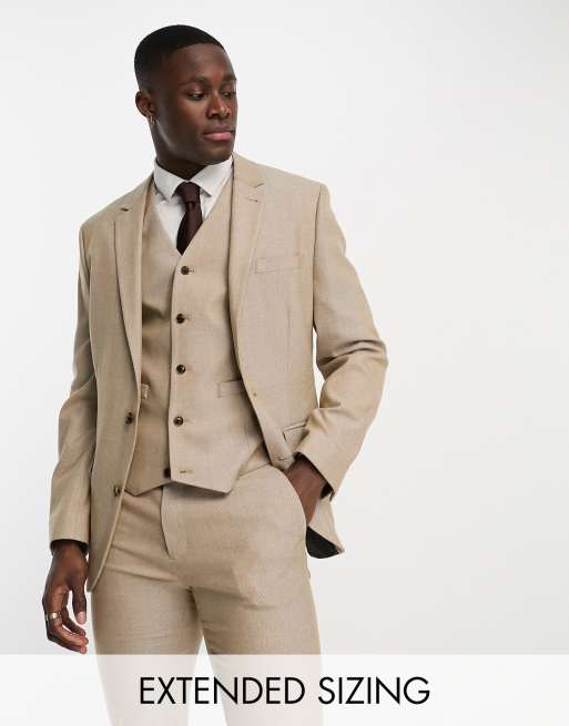 Traje color caramelo entallado de ASOS DESIGN ASOS