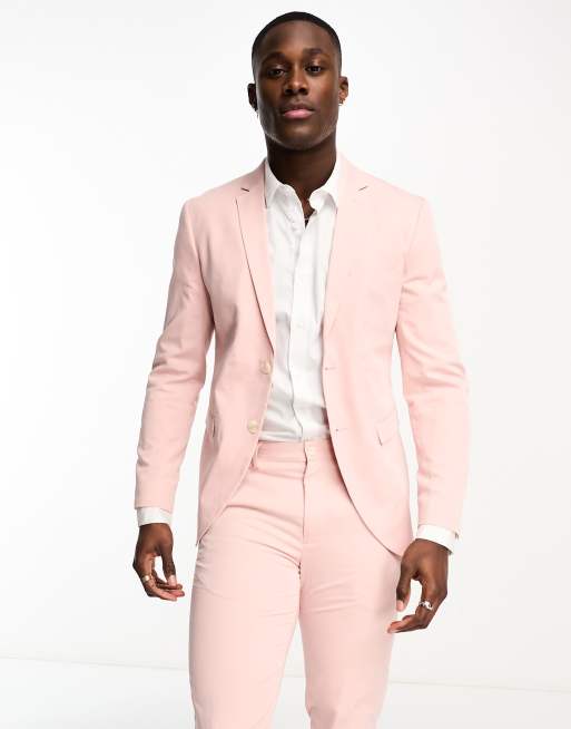 Chaqueta de traje rosa pastel corte slim de Jack & Jones Premium | ASOS